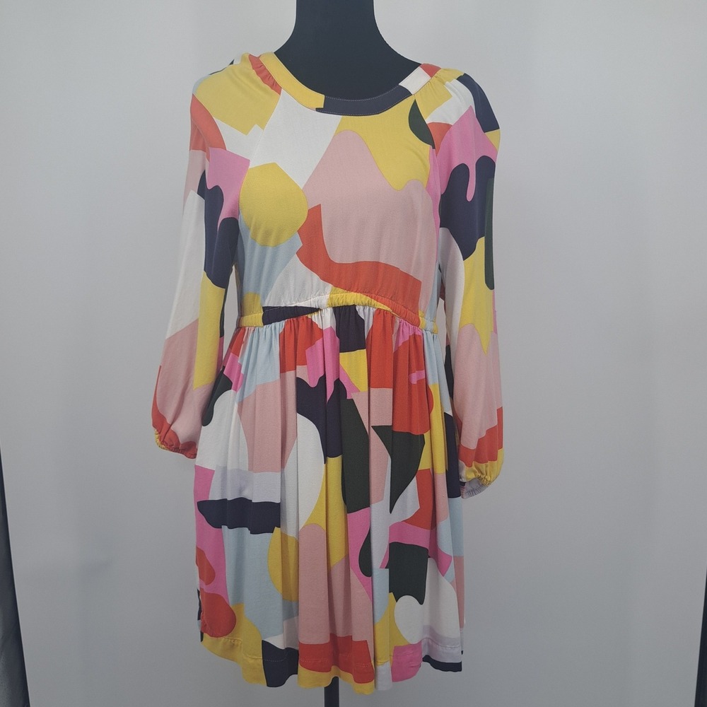 Stella McCartney Kids Abstract Print Long Sleeve Dress Multi Color Boho Fun